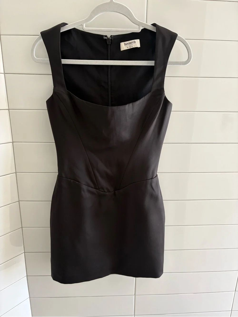 House of CB Black Square-Neck Bodycon Mini Dress size small - Picture 6 of 10